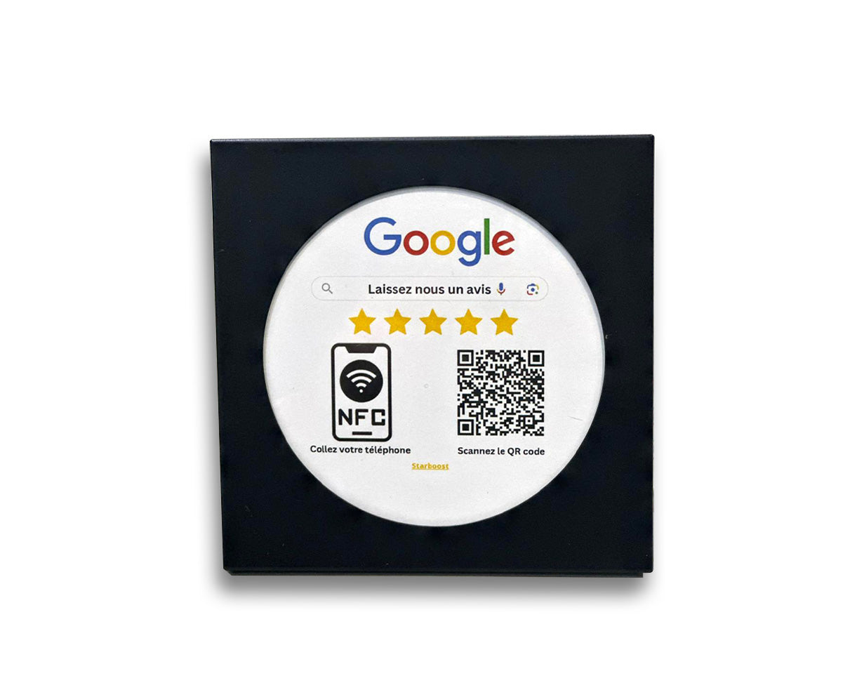 Présentoir NFC Avis Google et Code QR